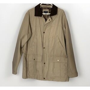 Vintage Lands End Chore Jacket Barn Coat Flannel Lined Corduroy Men Size 42-44 L